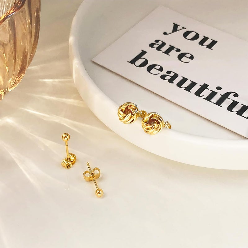 IMBOS Pearl Earrings 14k Gold Plated Daisy Flower Stud Earrings for Women Ball Stud Flat Back Earring Hypoallergenic Statement Earring Trendy Jewelry Gift for Women - Image 5